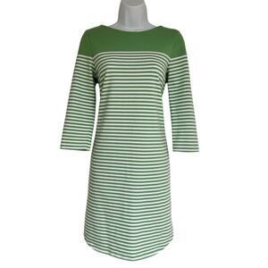 Brooks Brothers Women's Green Striped Knee-Length Dress Size S